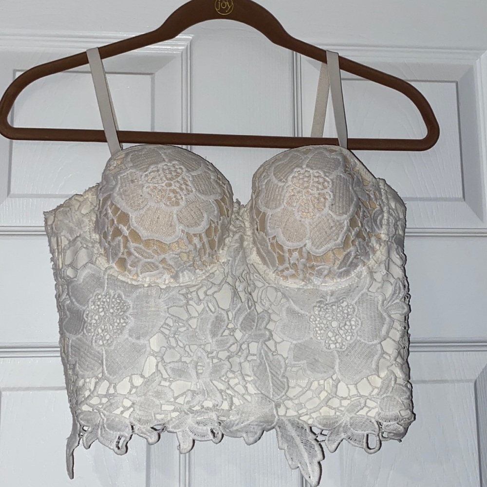 White lace corset top